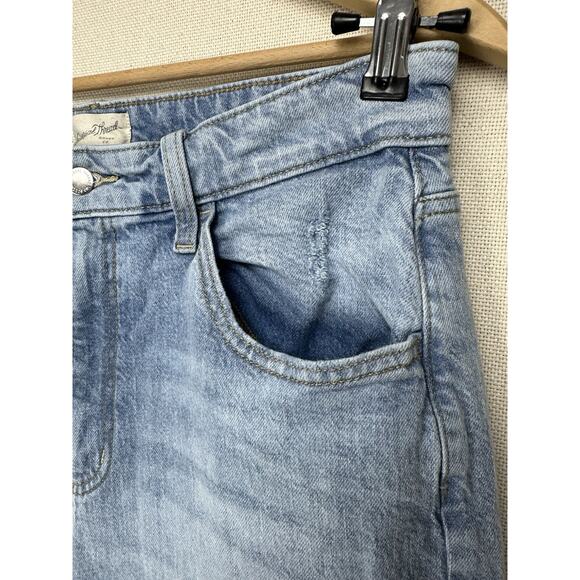 Women's High-Rise Wide Leg Jeans Universal Thread Light Wash 14R Raw Hem Grunge - Picture 3 of 16